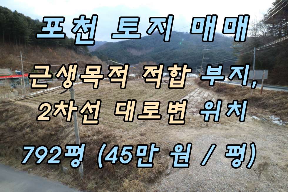 경기 포천시 신북면 갈월리 2차선 대로변에 유원지 근처라 식당이랑 카페하기 좋은 명당 매매!! 매매 매물번호 10050 사진 1